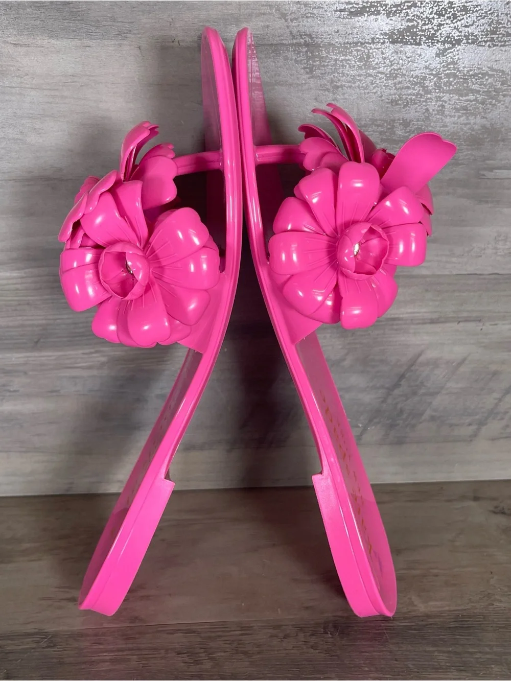 NEW Kate Spade Womens 8 Pink‎ Cloud Jaylee Floral Slip On Jelly Slide Sandals